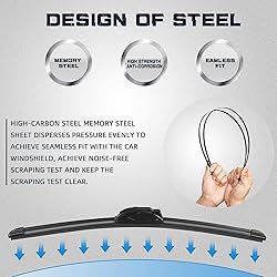 AUTOBOO 26"+17" Windshield Wipers with 12" Rear