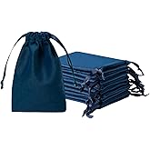 QIANF 12pcs Navy Velvet Drawstring Bags 4x6 inches Small Velvet Cloth Gift Bags Jewelry Pouches for Storage Wedding Party Favor Christmas
