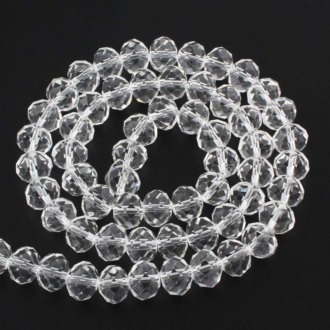 Czech Crystal Glass Beads, CZ Bohemian Faceted Rondelle Glass Beads, 4/6/8/10 mm, Choice of Colours (Crystal, 8x6 mm)
