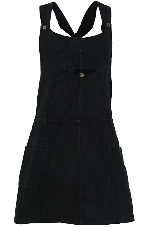 Guru-Shop Latzrock, Trägerkleid, Hippierock, Damen, Baumwolle, Kurze Röcke Alternative Bekleidung
