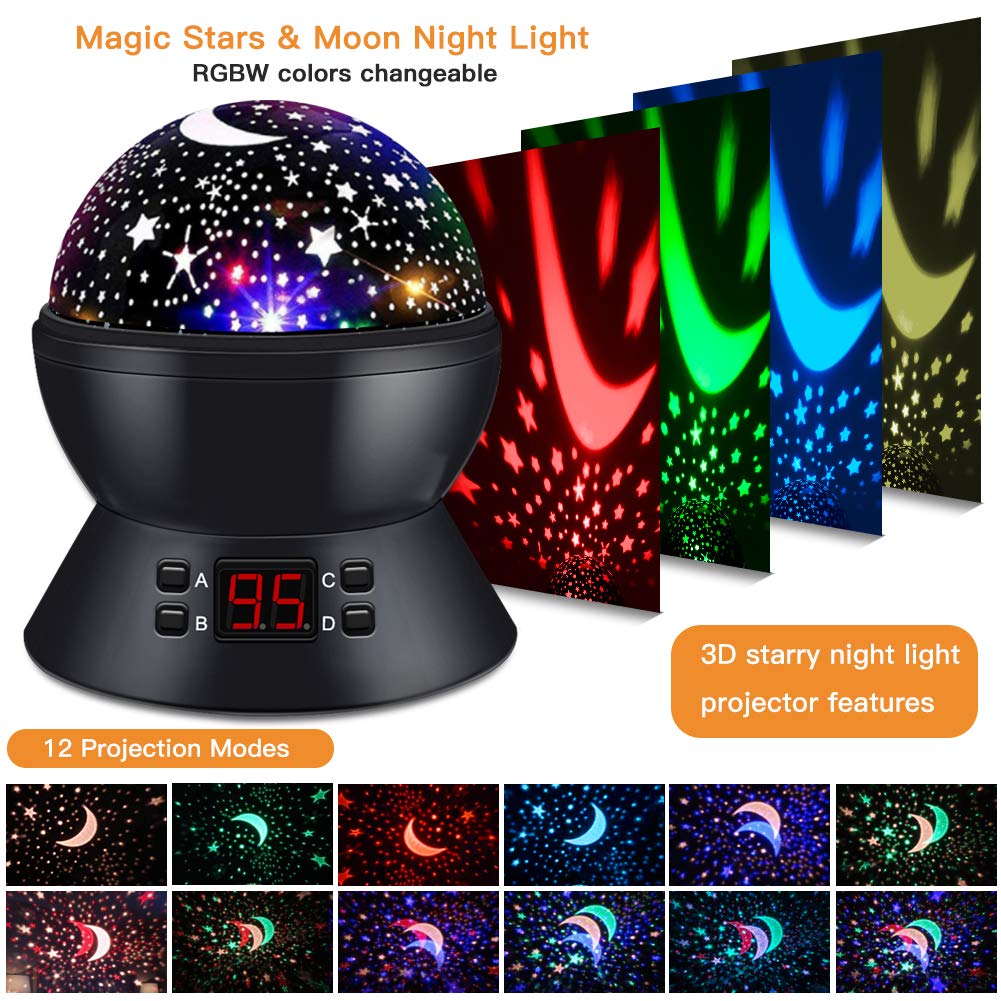 Star Sky Night Lamp Sets for Kids Night Lighting Lampshades with Star Projector Starry Night Lights for Boys Girls Birthday Gifts for 3 4 5 6 7 8 9 10-12 Year Old Kids Christmas Xmas Gift for Children: Baby