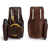 Hide &amp; Drink, Tape &amp; Knife Holder, Marking and Measuring Pouch, Tool Case, Screwdriver Holster, Pocket Belt Pouch, Full Grain Leather, Handmade
