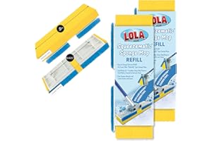 LOLA Squeeze Matic Butterfly Sponge Mop Refill, 9", 2 Pack Replacement Head, Floor Cleaning, Comparable w/Quickie Type S Spon