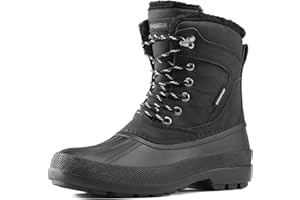 HISEA Men's Insulated Winter Snow Boots Waterproof, Warm Fur Lined Duck Boots for Rain Ski Cold Weather