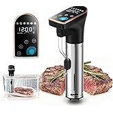 1300W Sous Vide Precision Cooker Machines, IPX7 Full Waterproof Immersion Circulator, New Quiet Brushless Motor, 6 One-Touch Presets, Effortless Gourmet Meals