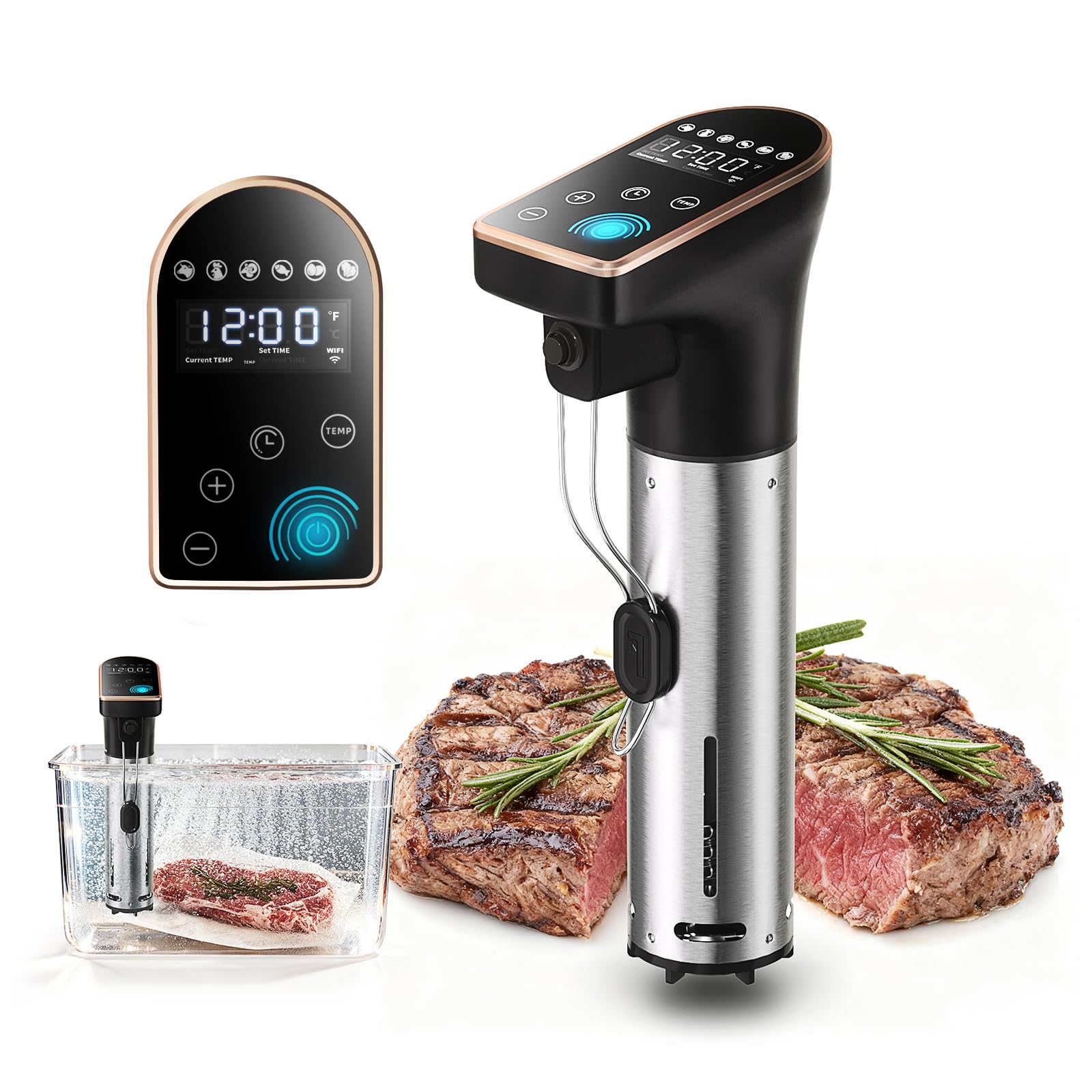 Photo 1 of *USED*
1300W Sous Vide Precision Cooker Machines, IPX7 Full Waterproof Immersion Circulator, New Quiet Brushless Motor, 6 One-Touch Presets, Effortless Gourmet Meals