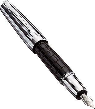 Amazon Com Faber Castell E Motion 148232 Fountain Pen With Gift Box High Grade Resin Crocodile Skin Style Ef Nib Barrel Color Black Silver Office Products