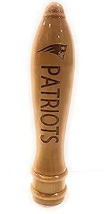 New England Patriots Engraved Pub Style Beer Tap Handle Natural