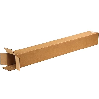 BOX USA B4436 Tall Corrugated Boxes, 4"L x 4"W x 36"H, Kraft (Pack of 25)
