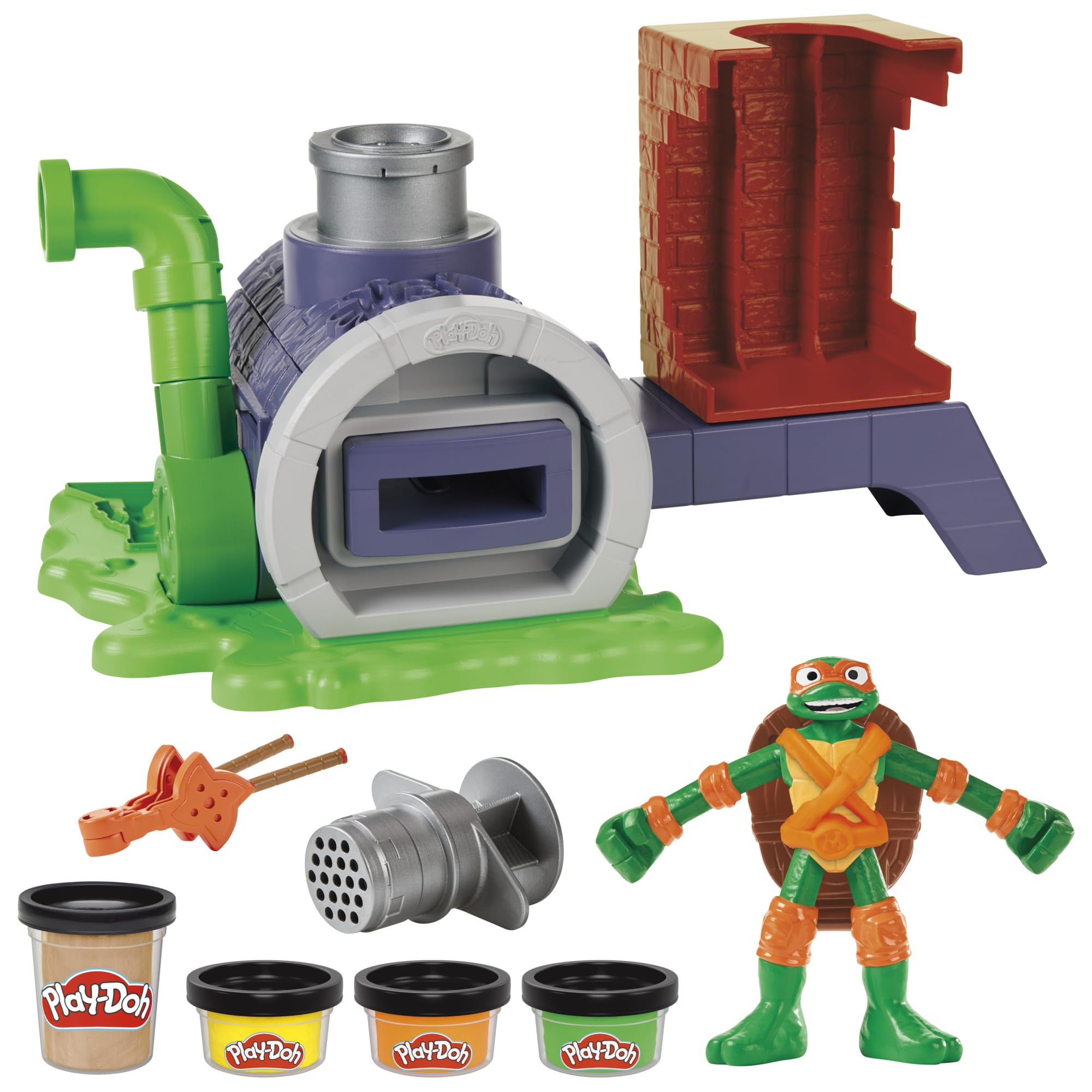 Play-Doh Teenage Mutant Ninja Turtles Cowabunga Kreationen Spielset mit 4 Ninja Figuren und 8 Dosen Knete zum Formen und Dekorieren, Bastel-Set für Kinder ab 4 Jahren 4