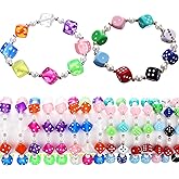 Tondiamo 18 Pack Dice Bracelets Casino Bracelet for Women Party Supplies Plastic Beaded Gift or Casino Night Jewelry for Players Multicolor