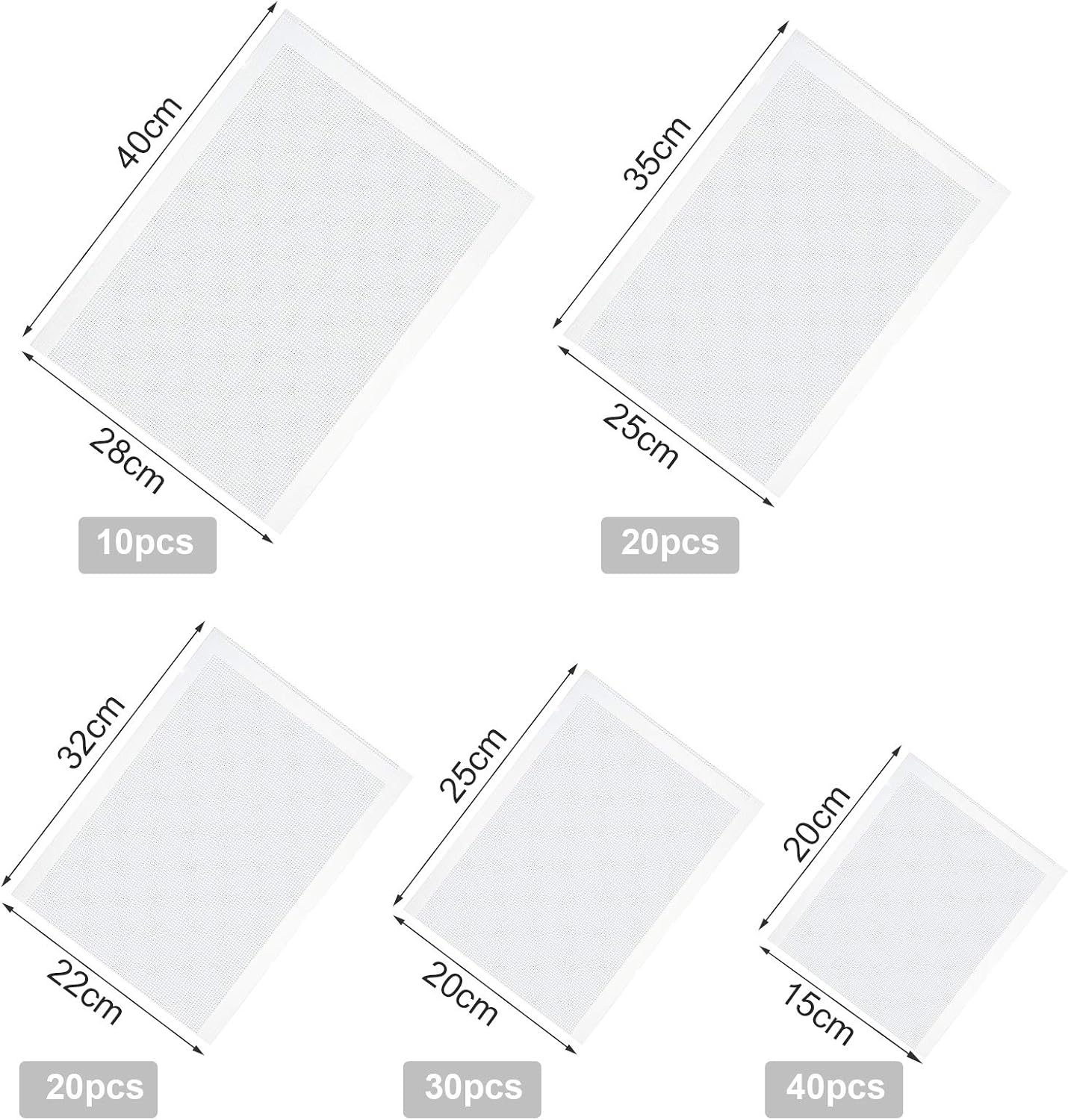 15 x 20 cm para Cocción Sous Vide Almacenaje 5 Tamaños 25 x 35 cm 20 x 25  cm 25 x 35 cm 120 Bolsas de Envasadora de Alimentos al Vacío Bolsa