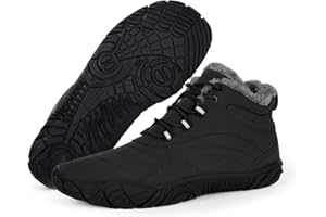 FRGITYGIFT Hike Winter Footwear Barefoot Boots Mens Womens, Waterproof Winter Snow Boots, Warm Ankle Booties, Wide Toe Barefoot Hiking Boots, Non-Slip Zero Drop Sole Hike Shoes for Hiking Walking Outdoor