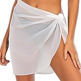 Medsuo Women Beach Sarong Semi-Sheer Chiffon Swimsuit Wrap Skirt Short Sarong Bikini Cover-up for Beachwear Swimwear