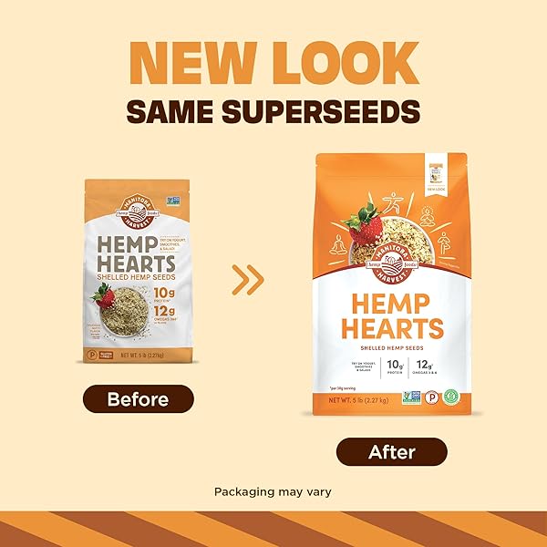 MANITOBA HARVEST HEMP HEARTS, SHELLED HEMP SEEDS – 5LBS – 10G PLANT PROTEIN & 12G OMEGA 3 & 6 PER 30G SERVING – EASY TO DIGEST WITH 9 AMINO ACIDS – GLUTEN FREE, NON-GMO PROJECT VERIFIED