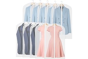 Simple Houseware 40-Inch Clear Garment Bags with Zipper 10 Pack for Suits, Dresses, Costumes, Uniforms