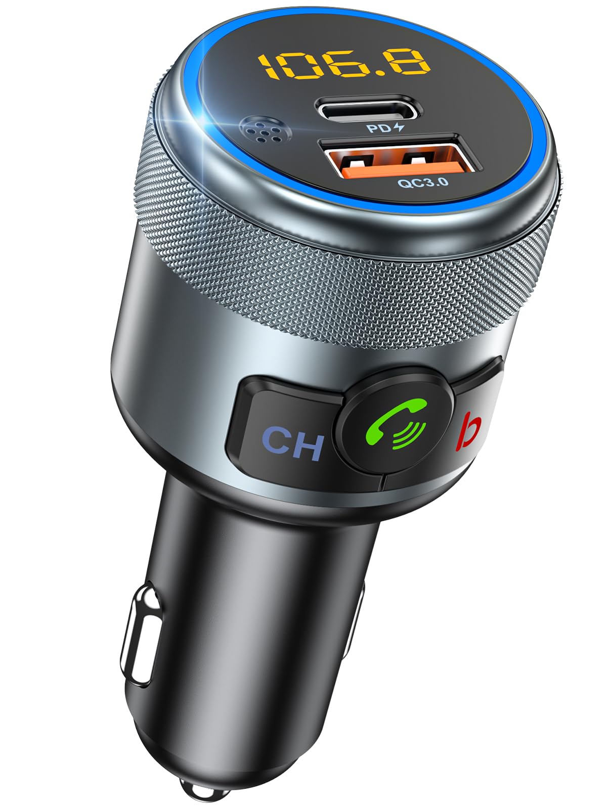 Photo 1 of LENCENT Car FM Transmitter, Wireless Bluetooth 5.1 Radio Adapter Car Kit with Big Button, Type C PD 20W and QC3.0 18W Car Fast Charger, Bass Lossless Hi-Fi Sound Music Streaming, Wireless Call