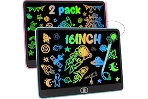 16 Inch 2 Pack LCD Writing Tablet, [Upgraded] Colorful Drawing Tablet, Writing Board, Erasable Reusable Eye Protection Doodle