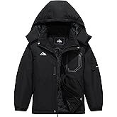 QUCOOM Kids Boy's Winter Waterproof Ski Jacket,Thick Snow Coat with Detachable Hood Warmth Windproof Snowboard Jackets