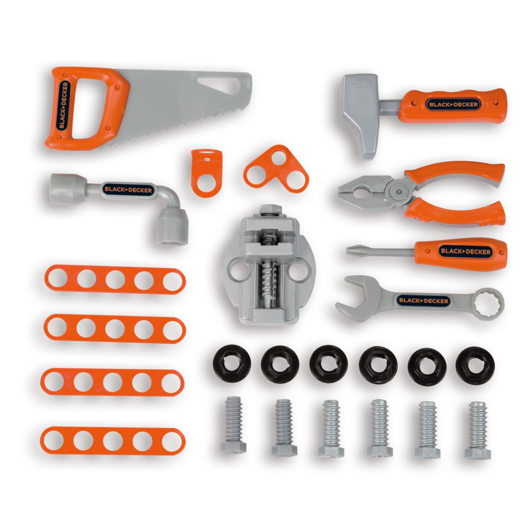 Smoby - Black+Decker Werkzeugkoffer Bricolo Smart (43x35x76 cm) - Werkbank-Koffer für Kinder ab 3 Jahre, Spielzeug mit umfangreichem Werkzeug-Zubehör und Tischbeinen zum Aufstellen 2