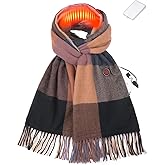 Zorvix Heated Scarf for Women and Men with Rechargeable Battery, Electric Heating Neck Scarf for Winter, 3 Temperature Levels