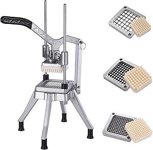 Frifer Commercial Vegetable Fruit French Fry Cutter, Upgraded Chopper Dicer Slicer with 1/2