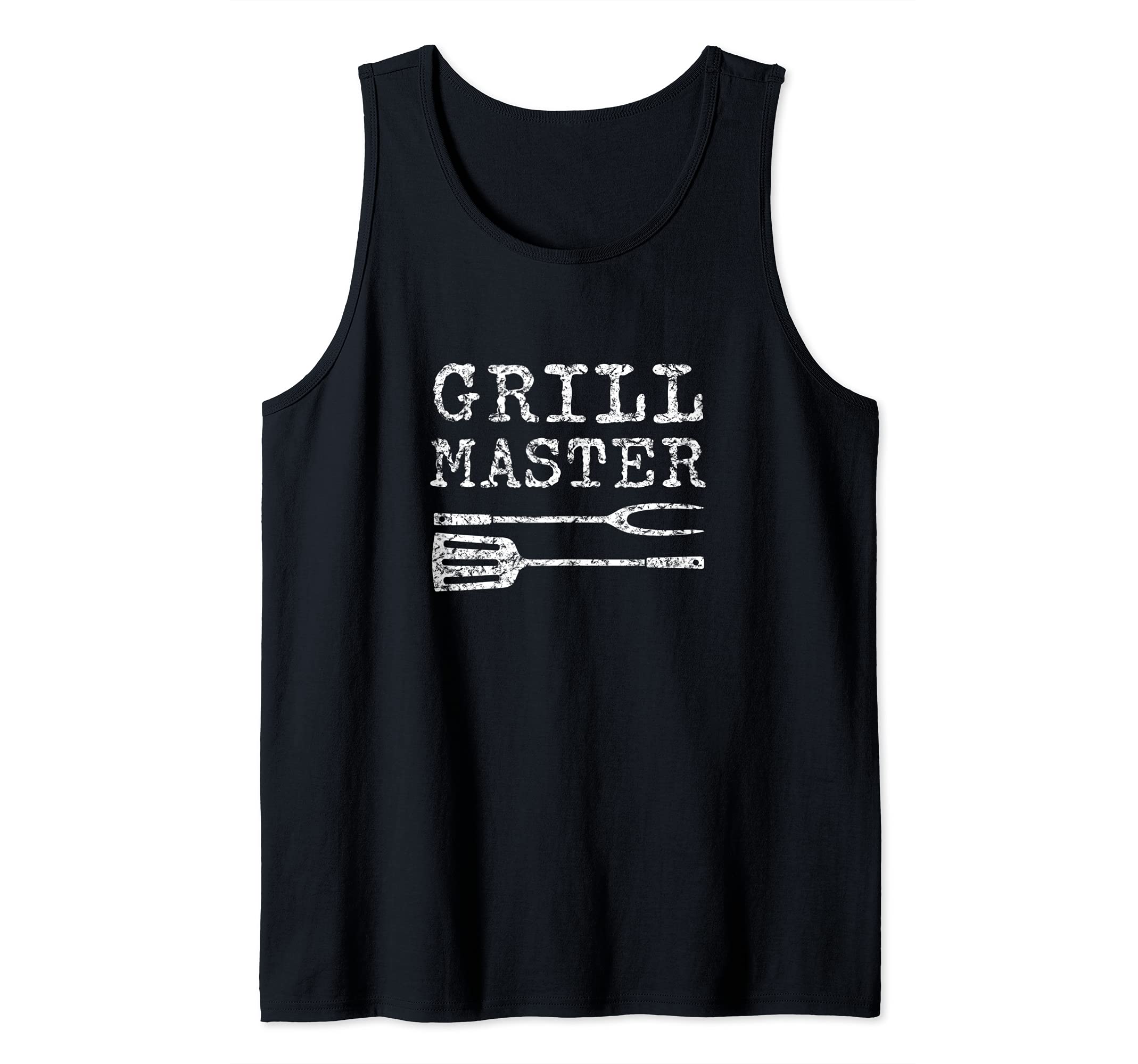 BBQ Party Distressed White Grill Master Tank Top