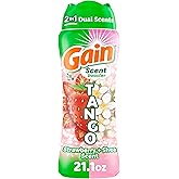 Gain Tango 2-in-1 Laundry Scent Booster Beads, Strawberry and Shea Scent, 21.1 oz, Laundry Beads with Dual Scents Plus All Day Freshness
