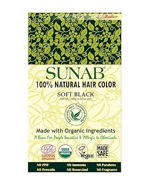 Sunab-Certified Organic 100 % Natural Soft Black Hair Colour