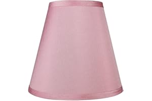 Urbanest Hardback Faux Silk Empire Lamp Shade 5-inch by 9-inch by 8.5-inch, Pink, Spider Washer Fitter