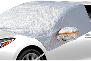Jawmoy 1 PC Car Windproof Guard, Windshield Sunshade Cover, 93.7" x 66.53" Snow Cover, Thick Automotive Protection Cover, Frost Cover, Universal for Most Cars, Trucks, SUVs (Silver)