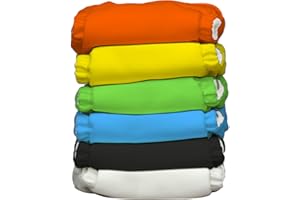 Charlie Banana 6 Diapers 12 Inserts Hybrid AIO Grab Pack, Tango Mango, One Size