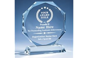 Thryonix Personalized Trophy Award - Plaques Personalized Engraved - Custom Crystal Awards and Trophies for Employee Recognit