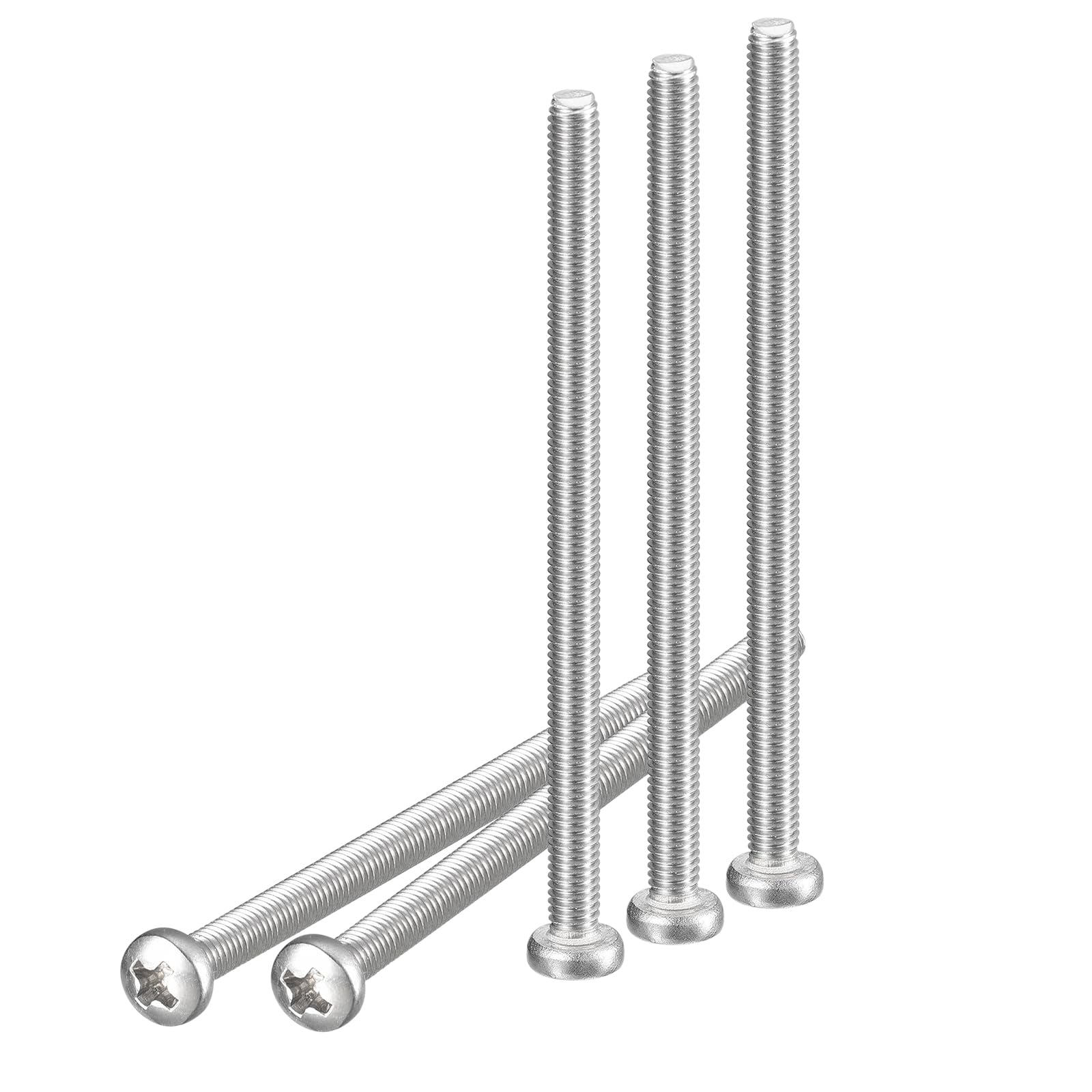 DTGN M3x50mm Pan Head Machine Screws, 30Pcs 304 Stainless Steel, Phillips Drive, Metric Coarse Full Thread, Bright Finish, Screws Bolts Kit