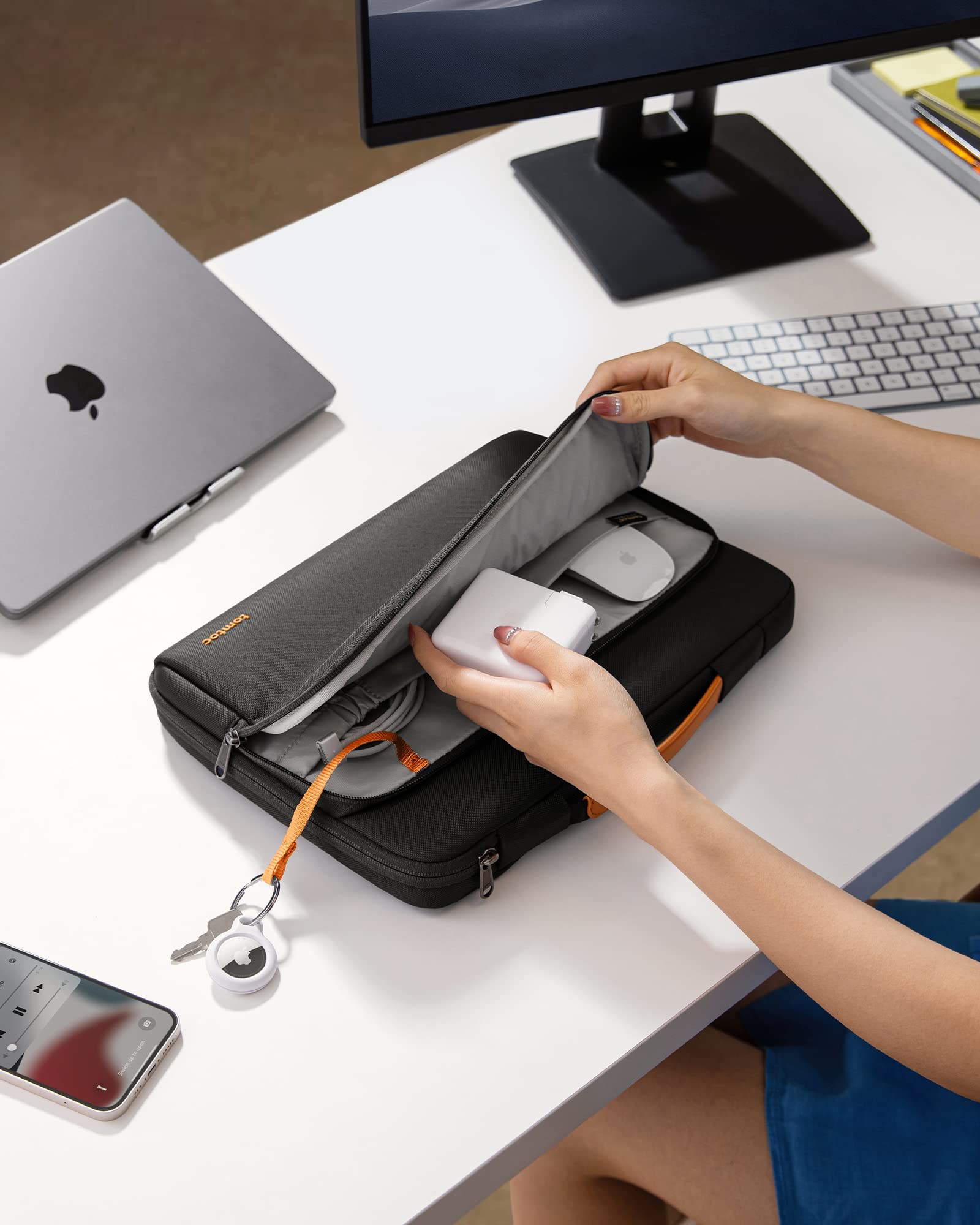 tomtoc 360° Business Laptoptasche für 13 Zoll MacBook Air M5/A3449 2026, M4/A3240 2025, M3/M2/M1, 13" MacBook Neo A18 Pro, 13 Zoll MacBook Pro M2/M1, Spritzwassergeschützt Laptophülle Passt 12,9-13" 8