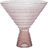 Fortessa Jupiter Beaded Hobnail Glass, 11.5 Ounce Martini (Set of 4), Pink