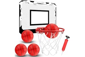 LNCOJOLM Indoor Basketball Hoop Set for Kids Adults, Pro Mini Basketball Hoop for Door Wall, Room Basketball Hoop Over The Door Outdoor Basketball Hoop with 4 Balls Toy Gift for Boy Girl