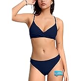 Beautikini Period Swimwear Twist V Neck Bikini Sets Two Piece Menstrual Leakproof Swimsuits Bathing Suit for Teen Girls