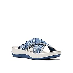 Clarks Women's Arla Wave Slide Sandal, Blue