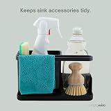 simplywire Sink Tidy Caddy Kitchen Organizer Removable Drip Tray Black view 3