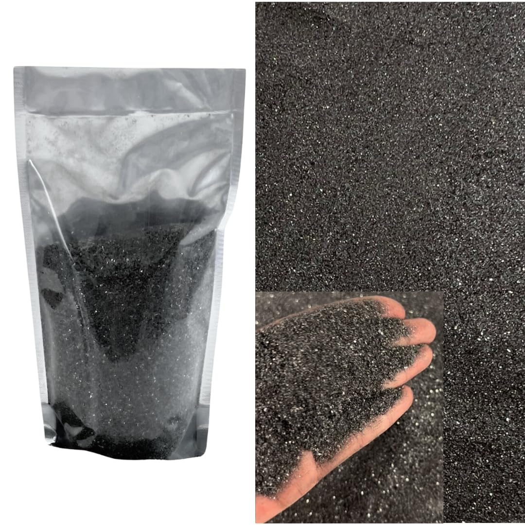 400g Sand Fine Medium Grain for All Arts & Crafts, Vase Filler DIY Home Decor Candle Plate Decorative Sand Art Bottles Displays Resin (Black Mirror Effect)