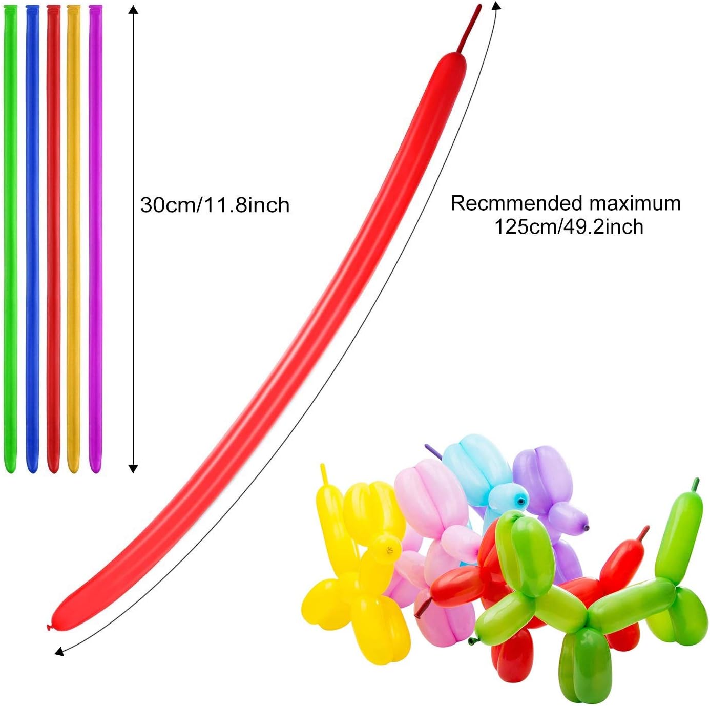 Gifts 4 All Occasions Limited 100 pcs Modelling Balloons Large Mixed Coloured Birthday Party Decorations, Multi - Image 4