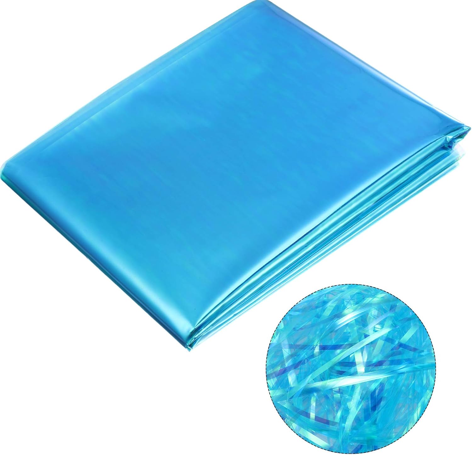 Iridescent Cellophane Roll Iridescent Wrapping Paper Cellophane Wrap for Gift Baskets Iridescent Film for DIY Wrapping Baby Shower Decoration Supplies (Blue,39 x 138 Inch) - Image 3