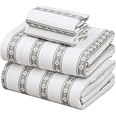 ZOYER Flannel Sheets Queen Size - 100% Cotton Double Brushed Bed Sheets, Deep Pockets 16 Inches Queen Sheet Set, All Seasons Breathable & Extra Soft - Warm & Cozy, 4 Piece, Polar Brands