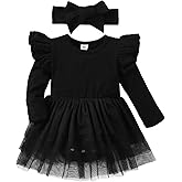 Baby Girl Ruffle Sleeve Romper Dress Outfit Newborn Princess Tulle Dresses Infant Jumpsuit Tutu Skirt Set Clothes