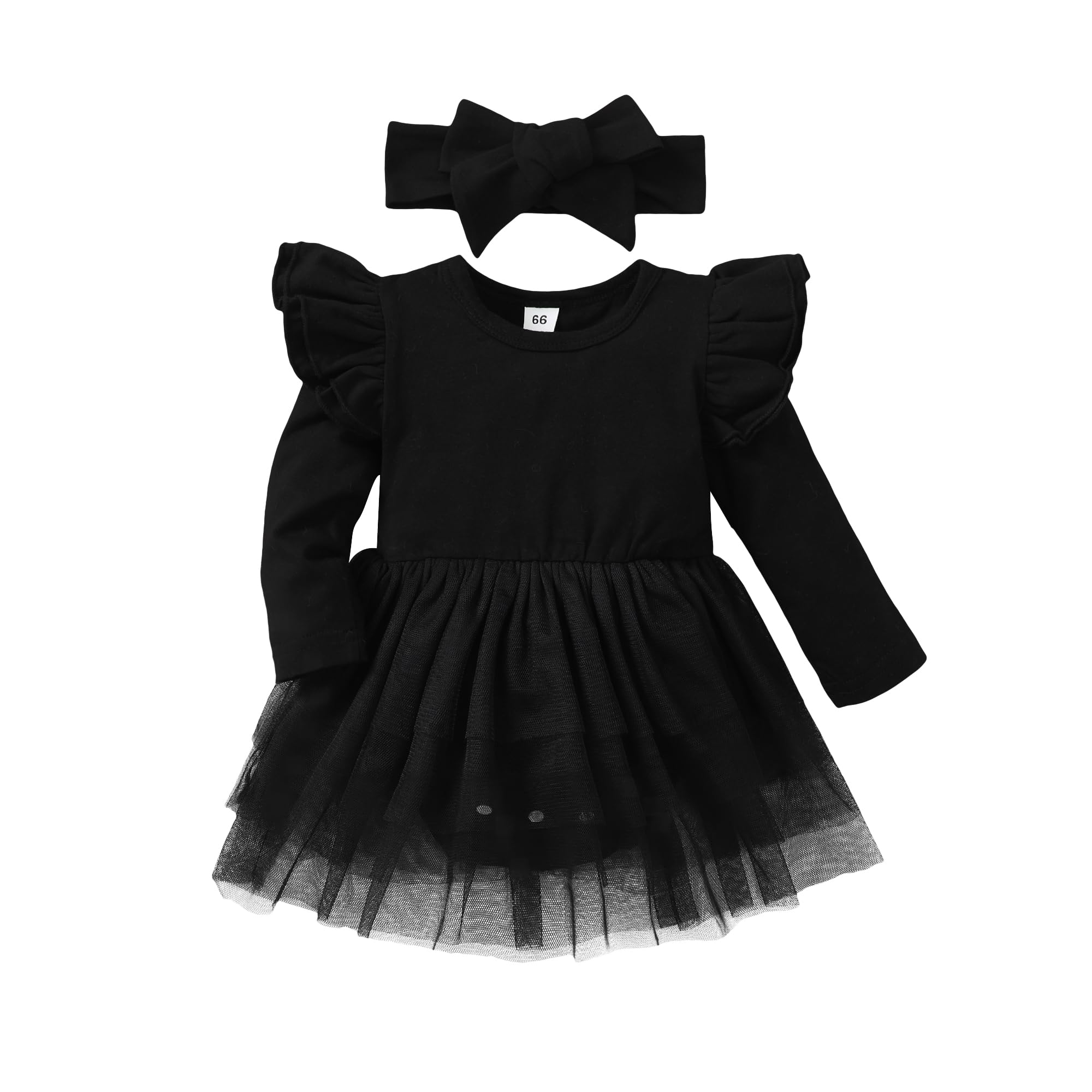 Baby Puff Sleeve Tutu Dress Romper (3-18m) - Beige Pink