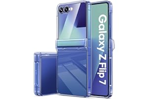 Vihibii for Samsung Galaxy Z Flip 7 Case Clear, [Non-Yellowing] & Hinge Protection & Outer Screen Protector, Compatible with Wireless Charging, Shockproof Slim Case for Samsung Z Flip 7 5G 2025, Clear