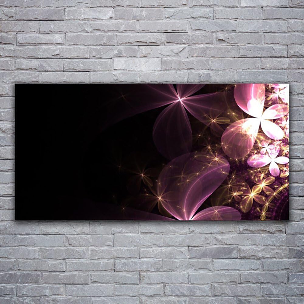 Glass Prints Wall Art by Tulup 120x60cm Images Printed on Glass - Wall Picture Behind Tempered/Toughened Safety Float Glass - Abstract Art - Black Pink Gold