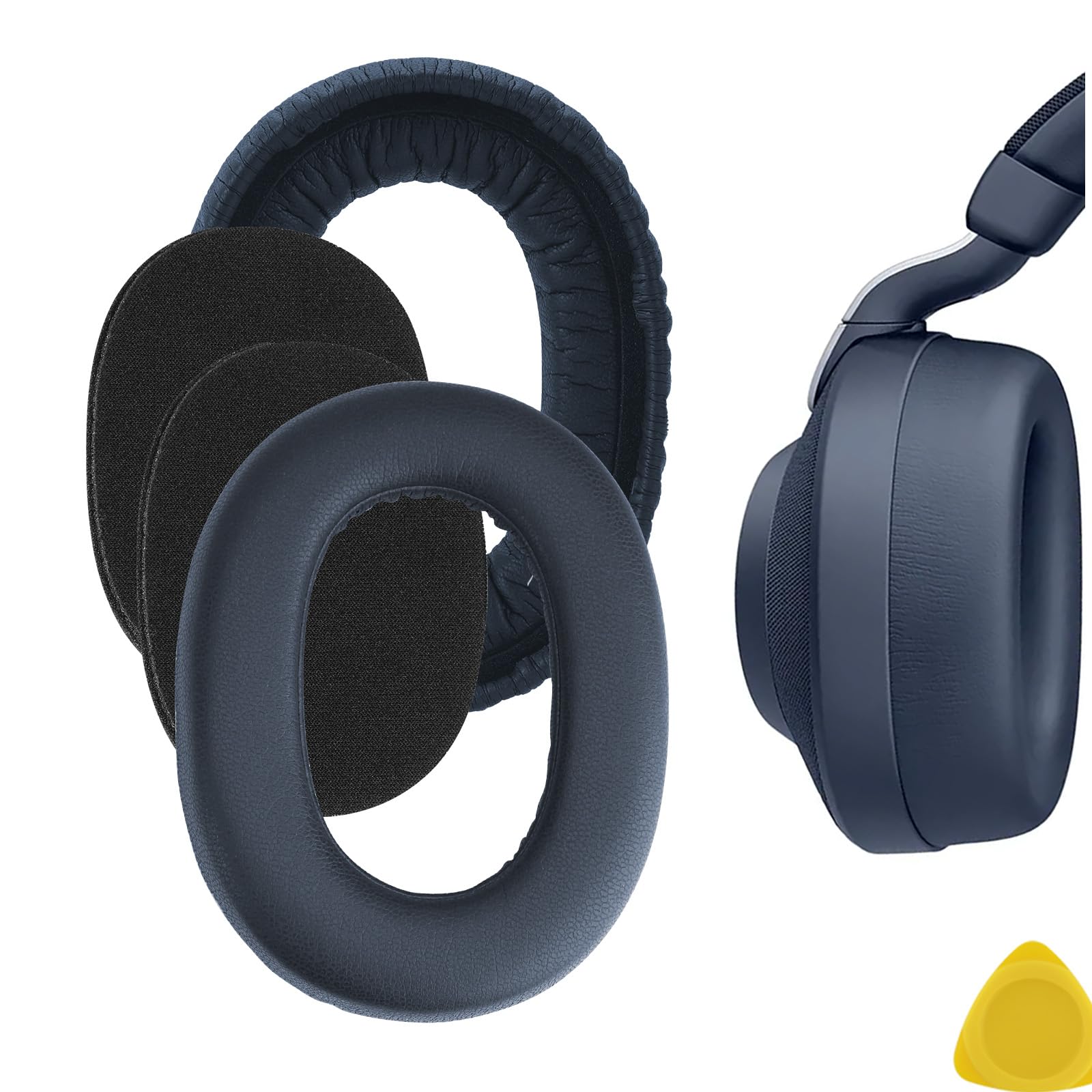 Geekria Replacement Ear Pads for Jabra Elite 85H Headphones Ear Cushions, Repair Parts (Navy Blue)