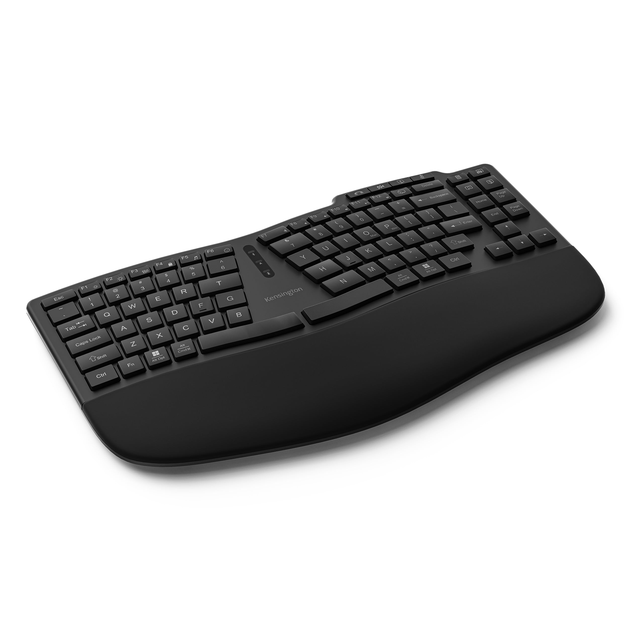 Photo 1 of Kensington Pro Fit Ergo Wireless Keyboard KB675, Ergonomic, Rechargeable, Bluetooth & 2.4GHz Connection, Programmable Keys, Black, K75491US